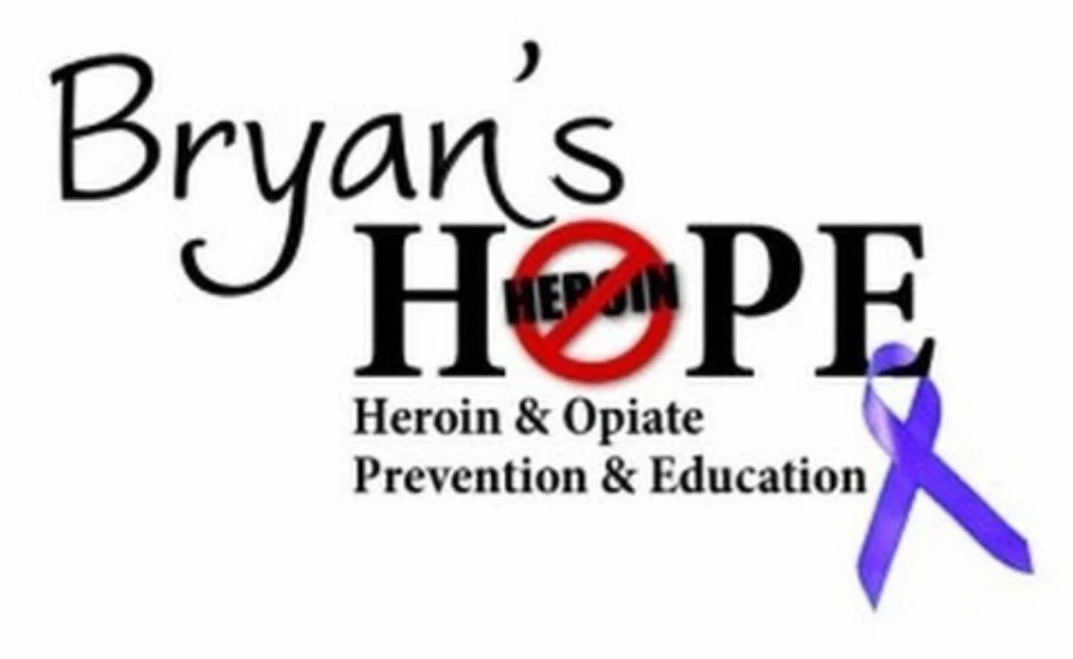 A white background with the text, Bryan’s HOPE: Heroin & Opiate Prevention & Education.
